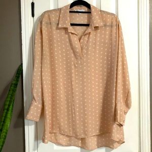 Blush & White Polka-Dot Blouse